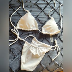 White bikini, white 2 piece bikini, white bikini bottom, white bikini top